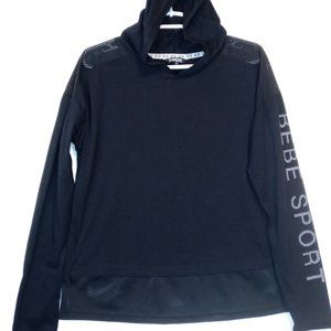 BEBE Sport Activewear Top Long Sleeve Hoody Shirt  Women's Medium